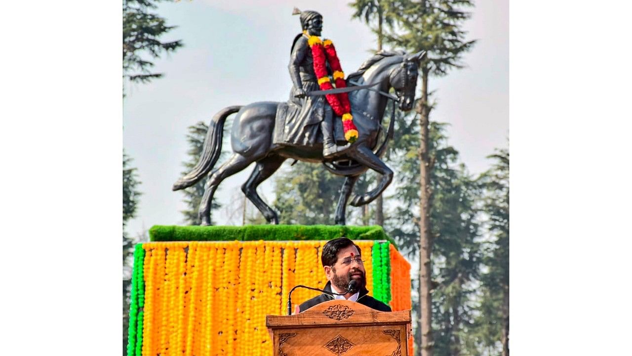 <div class="paragraphs"><p>File photo of&nbsp;Maharashtra Chief Minister Eknath Shinde speaking at the unveiling of the statue of Chhatrapati Shivaji at Kupwara</p></div>